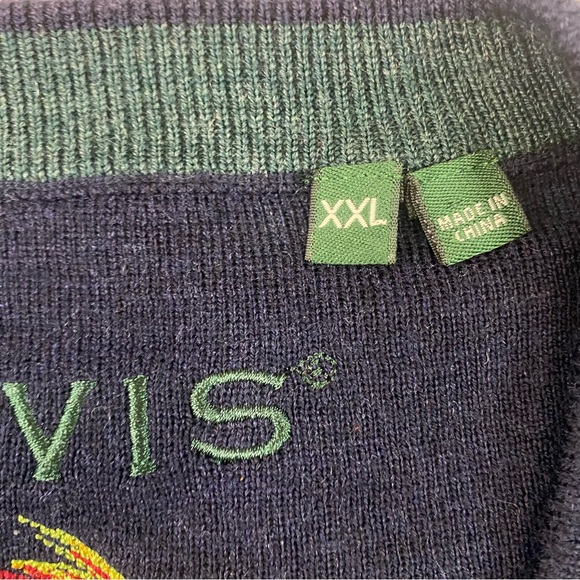 Orvis Mens 100% Merino Wool Sweater Navy Blue V-Neck Pullover Long Sleeve Sz XXL - Picture 4 of 9